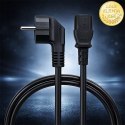 Qoltec Kabel zasilający | wtyczka kątowa SCHUKO CEE 7/7 (E/F) | IEC C13 | 3x1.00mm² | Czysta miedź Cu | 3m