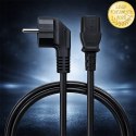 Qoltec Kabel zasilający | wtyczka kątowa SCHUKO CEE 7/7 (E/F) | IEC C13 | 3x1.00mm² | Czysta miedź Cu | 5m