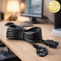 Qoltec Kabel zasilający | wtyczka kątowa SCHUKO CEE 7/7 (E/F) | IEC C13 | 3x1.00mm² | Czysta miedź Cu | 5m