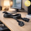 Qoltec Kabel zasilający | wtyczka kątowa SCHUKO CEE 7/7 (E/F) | IEC C13 | 3x1.0mm² | Czysta miedź Cu | 1.8m