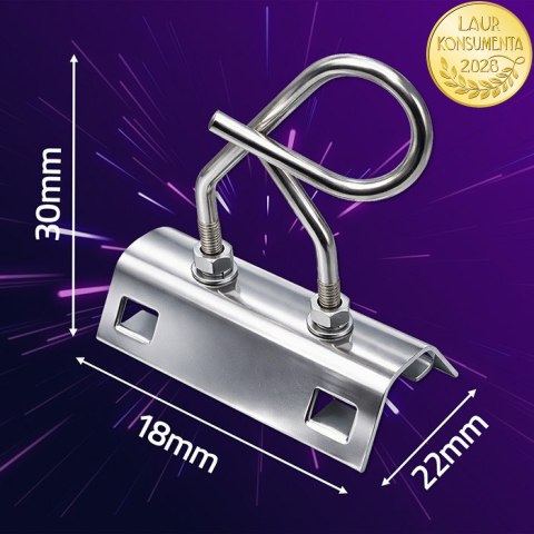 Qoltec Przelotowy uchwyt / wieszak do kabli | MBL: 4kN
