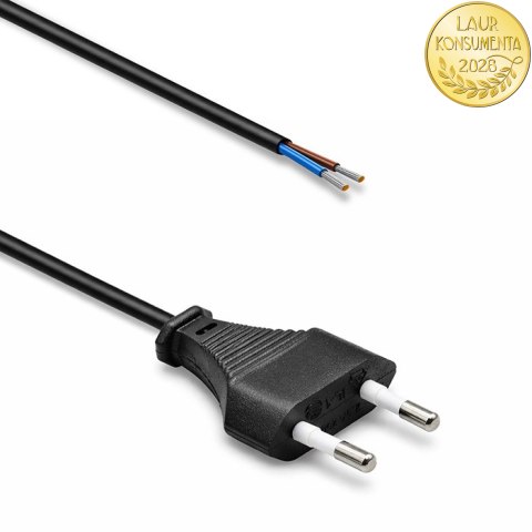 Qoltec Przewód zasilający CEE 7/16 (C) | 2x0.50 mm² | miedź Cu | odizolowany lutowany | 1.8m
