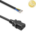 Qoltec Kabel zasilający IEC C13 | odizolowany lutowany | Czysta miedź Cu | 3x0.75mm² | 0.5m