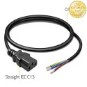 Qoltec Kabel zasilający IEC C13 | odizolowany lutowany | Czysta miedź Cu | 3x0.75mm² | 0.5m