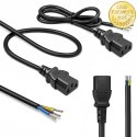 Qoltec Kabel zasilający IEC C13 | odizolowany lutowany | Czysta miedź Cu | 3x0.75mm² | 0.5m