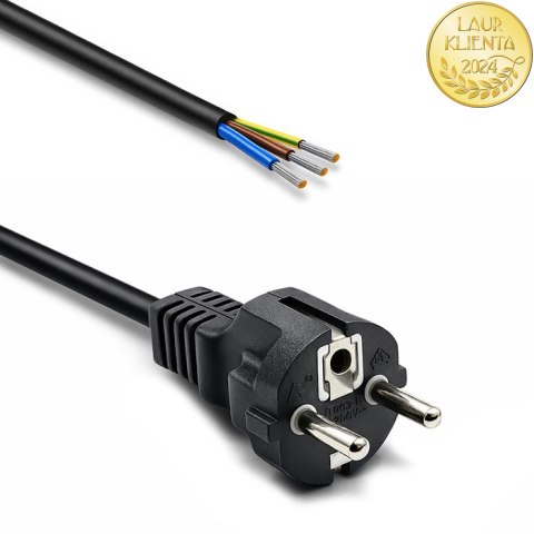 Qoltec Kabel zasilający SCHUKO CEE 7/7 (E/F) | miedź Cu | odizolowany lutowany | 3x0.75 mm² | 1.8m