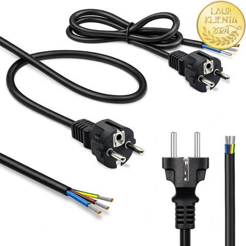 Qoltec Kabel zasilający SCHUKO CEE 7/7 (E/F) | miedź Cu | odizolowany lutowany | 3x0.75 mm² | 1.8m