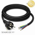 Qoltec Kabel zasilający SCHUKO CEE 7/7 (E/F) | miedź Cu | odizolowany lutowany | 3x1.00 mm² | 1.8m
