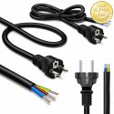 Qoltec Kabel zasilający SCHUKO CEE 7/7 (E/F) | miedź Cu | odizolowany lutowany | 3x1.00 mm² | 1.8m