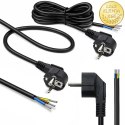 Qoltec Kabel zasilający | wtyczka kątowa SCHUKO CEE 7/7 (E/F) | miedź Cu | odizolowany lutowany | 3x0.75 mm² | 5m