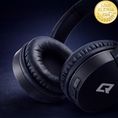 Qoltec Słuchawki bezprzewodowe nauszne z mikrofonem | BT | Super Bass | Czarne