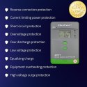 Qoltec Solarny regulator ładowania MPPT z czujnikiem temperatury 10A |12V / 24V | LCD | 2 x USB | GEL | LiFePO4