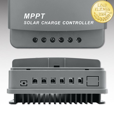 Qoltec Solarny regulator ładowania MPPT z czujnikiem temperatury 10A |12V / 24V | LCD | 2 x USB | GEL | LiFePO4