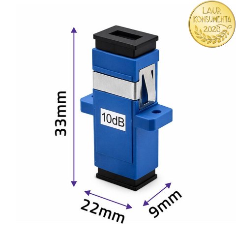 Qoltec Tłumik światłowodowy SC/UPC (F) - SC/UPC (F) | Singlemode | 10dB