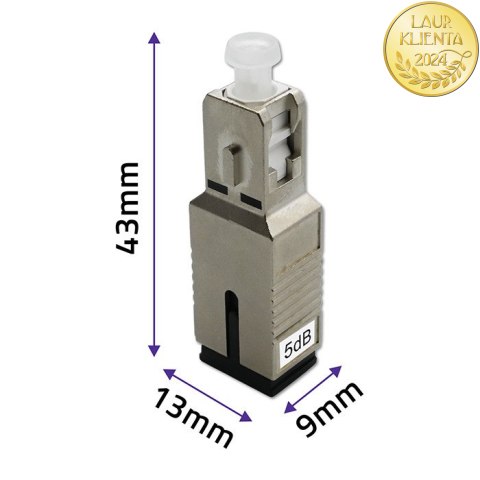 Qoltec Tłumik światłowodowy SC/UPC (F) - SC/UPC (M) | Singlemode | 5dB