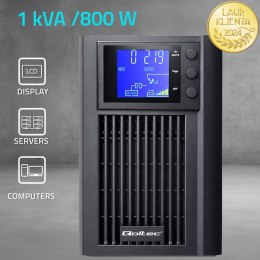 Qoltec Zasilacz awaryjny UPS Pure Sine Wave | 1kVA | 800W | AVR | LCD | Czysty Sinus