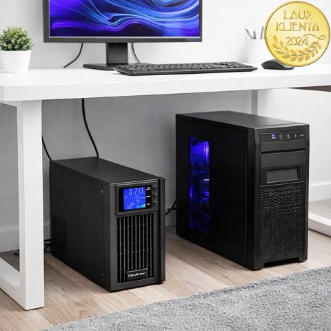 Qoltec Zasilacz awaryjny UPS Pure Sine Wave | 1kVA | 800W | AVR | LCD | Czysty Sinus