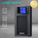 Qoltec Zasilacz awaryjny UPS Pure Sine Wave | 2kVA | 1600W | AVR | LCD | Czysty Sinus