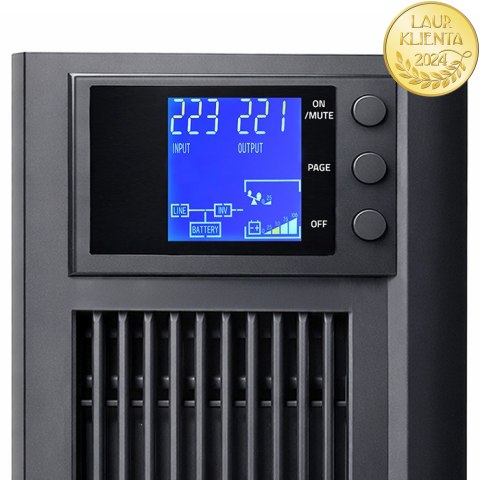 Qoltec Zasilacz awaryjny UPS Pure Sine Wave | 2kVA | 1600W | AVR | LCD | Czysty Sinus
