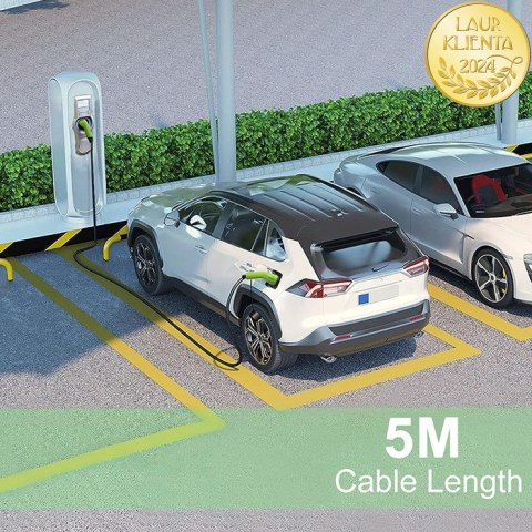 Qoltec Kabel EV Typ 2 do ładowania samochodu elektrycznego i hybryd | 22kW | 32A | 5m