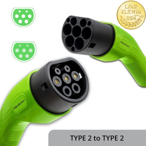 Qoltec Kabel EV Typ 2 do ładowania samochodu elektrycznego i hybryd | 22kW | 32A | 5m