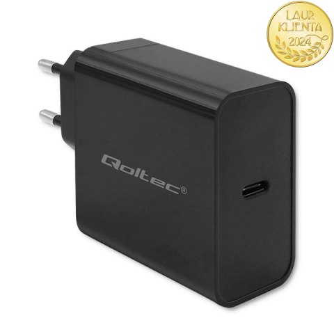 Qoltec Ładowarka Super Quick PD | 1xUSB-C | 65W | 5-20V | 3-3.25A | Laptop | Smartfon | Czarna