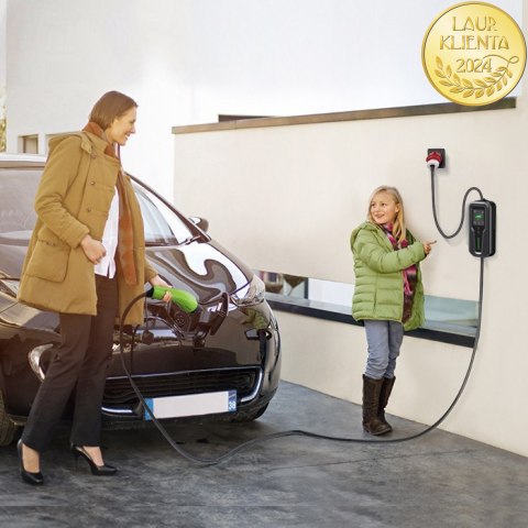 Qoltec Mobilna ładowarka do samochodu elektrycznego EV i hybryd z regulacją 2w1 Typ2 | 11kW | 3 Fazy | CEE 32A | LCD | Przenośna