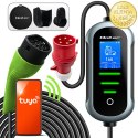Qoltec Mobilna ładowarka do samochodu elektrycznego EV i hybryd z regulacją 2w1 Typ2 | 11kW | 400V | CEE 32A | Wi-fi | TUYA | SM