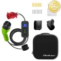 Qoltec Mobilna ładowarka do samochodu elektrycznego EV i hybryd z regulacją 2w1 Typ2 | 11kW | LCD | 3 fazy | CEE 32A | Przenośn