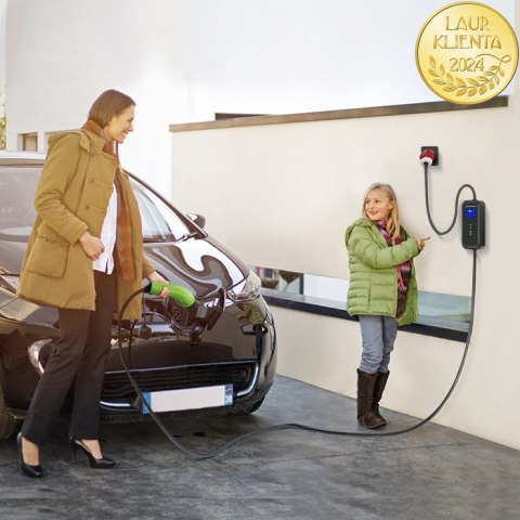 Qoltec Mobilna ładowarka do samochodu elektrycznego EV i hybryd z regulacją 2w1 Typ2 | 7kW | 230V | CEE 32A | LCD | Przenośna | 