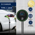 Qoltec Stacja ładowania EV Typ2 do samochodu elektrycznego i hybryd | 22kW | Wi-fi| | LCD | 3 fazy | Wallbox | Smart life | RFI