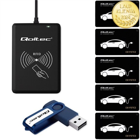 Qoltec System hotelowy EV | programator kart EV + oprogramowanie + 5 kart EV