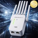 Qoltec Wzmacniacz sygnału WiFi 5 | Repeater | Access Point | AC1200 | 6 Anten | 2x RJ45 | 128MB
