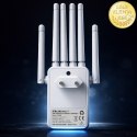 Qoltec Wzmacniacz sygnału WiFi 5 | Repeater | Access Point | AC1200 | 6 Anten | 2x RJ45 | 128MB