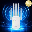 Qoltec Wzmacniacz sygnału WiFi 5 | Repeater | Access Point | AC1200 | 6 Anten | 2x RJ45 | 128MB