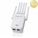 Qoltec Wzmacniacz sygnału WiFi | Repeater | Access Point | N300 | 6 anten | 2x RJ45