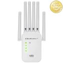 Qoltec Wzmacniacz sygnału WiFi | Repeater | Access Point | N300 | 6 anten | 2x RJ45