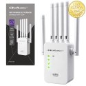 Qoltec Wzmacniacz sygnału WiFi | Repeater | Access Point | N300 | 6 anten | 2x RJ45