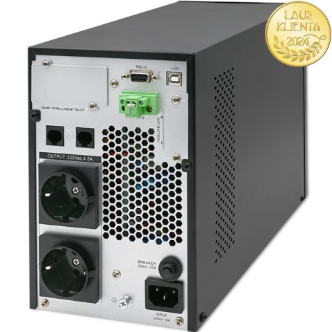 Qoltec Zasilacz awaryjny UPS | 1kVA | 1000W | Power Factor 1.0 | LCD | EPO | USB | On-line