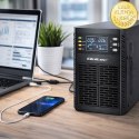 Qoltec Zasilacz awaryjny UPS | 1kVA | 1000W | Power Factor 1.0 | LCD | EPO | USB | On-line