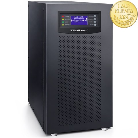 Qoltec Zasilacz awaryjny UPS 3- fazowy | 10kVA | LCD | EPO | USB | SNMP | On-line | High frequency