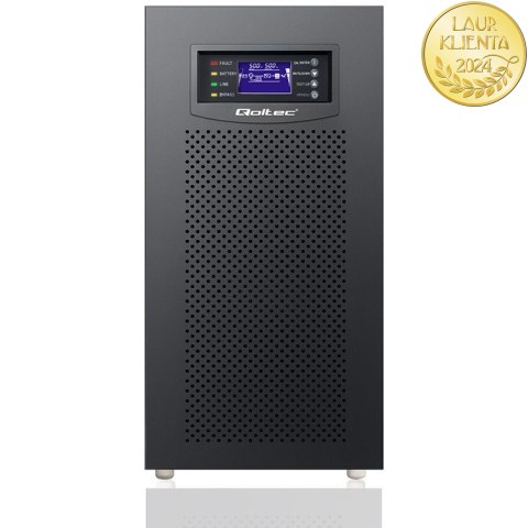 Qoltec Zasilacz awaryjny UPS 3- fazowy | 10kVA | LCD | EPO | USB | SNMP | On-line | High frequency