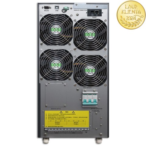 Qoltec Zasilacz awaryjny UPS 3- fazowy | 10kVA | LCD | EPO | USB | SNMP | On-line | High frequency