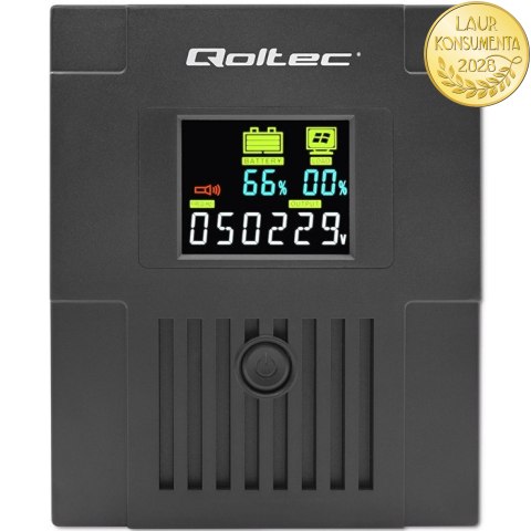 Qoltec Zasilacz awaryjny UPS Line Interactive | Monolith | 2000VA | 1200W | LCD | USB | RJ45