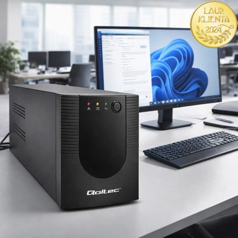Qoltec Zasilacz awaryjny UPS Line Interactive | Monolith | 2000VA | 1200W | USB | RJ45