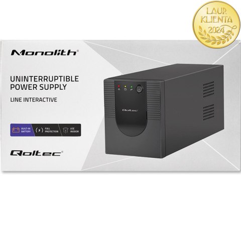 Qoltec Zasilacz awaryjny UPS Line Interactive | Monolith | 2000VA | 1200W | USB | RJ45