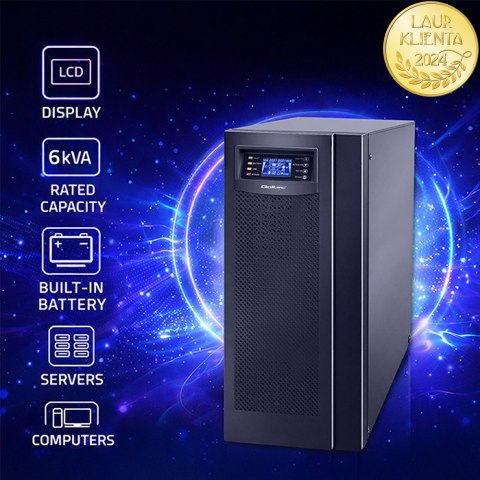 Qoltec Zasilacz awaryjny UPS On-line | Pure Sine Wave | 6kVA | 4.8kW | LCD | USB