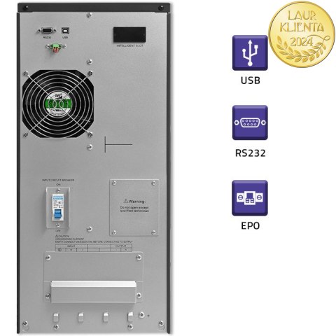 Qoltec Zasilacz awaryjny UPS On-line | Pure Sine Wave | 6kVA | 4.8kW | LCD | USB
