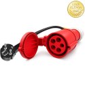 Qoltec Adapter siłowy do ładowarek EV | gniazdo CEE 16A 5P | Przejściówka 400V na SCHUKO 230V | max 16A | 3.5 kW