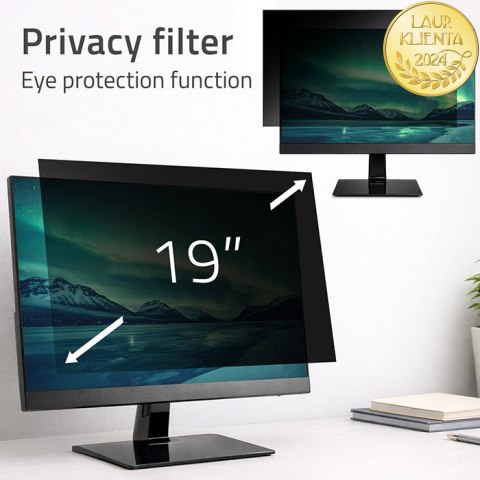 Qoltec Filtr prywatyzujący RODO 19" | 5:4 | Ochrona wzroku | do monitora